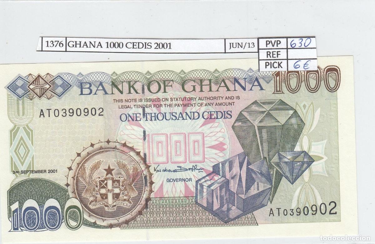 International Banknotes: CRJ1376 BILLETE GHANA 1.000 CEDIS 2001 P-32f SIN CIRCULAR