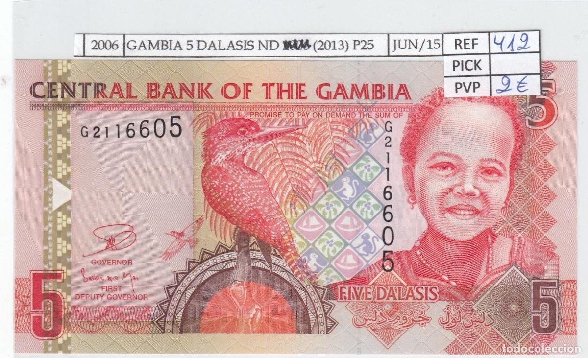 International Banknotes: CRJ2006 BILLETE GAMBIA 5 DALASIS 2013 P-25c SIN CIRCULAR