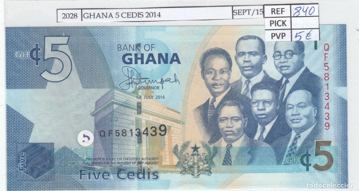 International Banknotes: CRJ2028 BILLETE GHANA 5 CEDIS 2014 P-38e SIN CIRCULAR