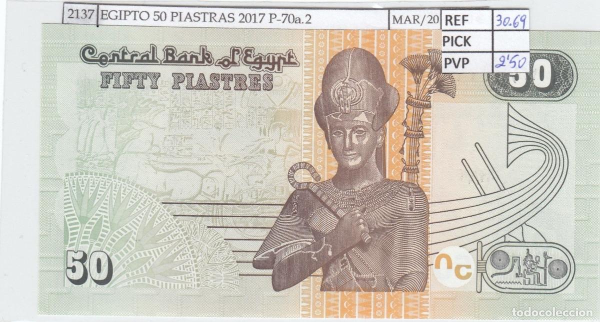 International Banknotes: CRJ2137 BILLETE EGIPTO 50 PIASTRAS 2017 P-70a.2 SIN CIRCULAR