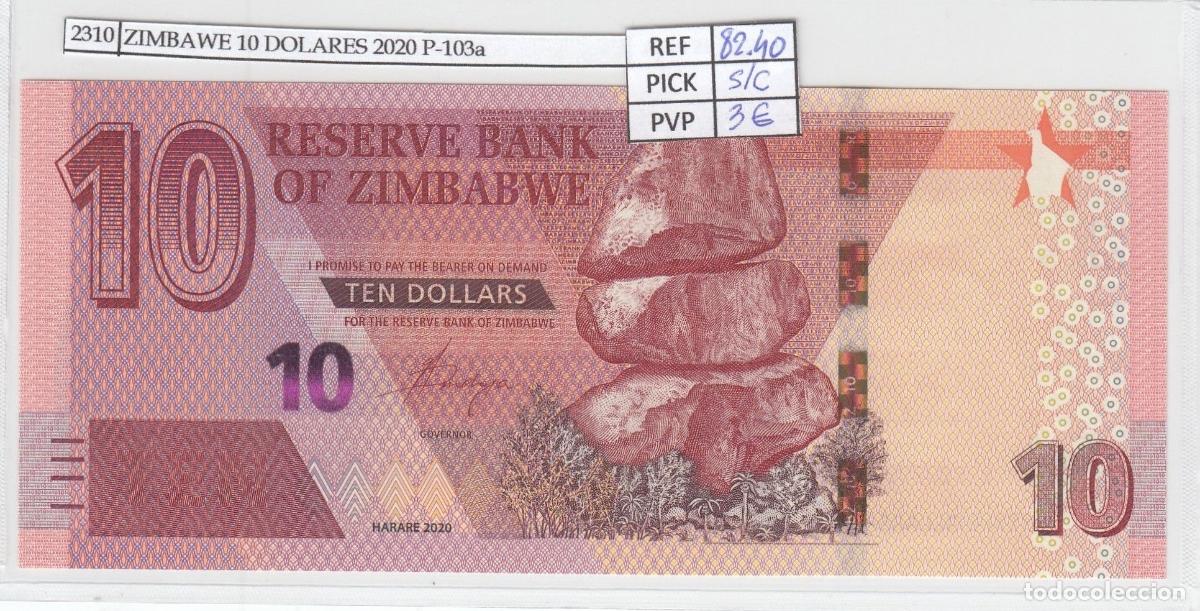 Banconote internazionali: CRJ2310 BILLETE ZIMBABWE 10 DOLARES 2020 P-103a SIN CIRCULAR