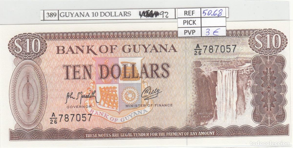 Billets internationaux: CRJ0389 BILLETE GUYANA 10 DOLARES 1992 P-23f