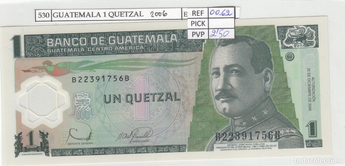 Billets internationaux: CRJ0530 BILLETE GUATEMALA 1 QUETZAL 2006 POLIMERO P-109
