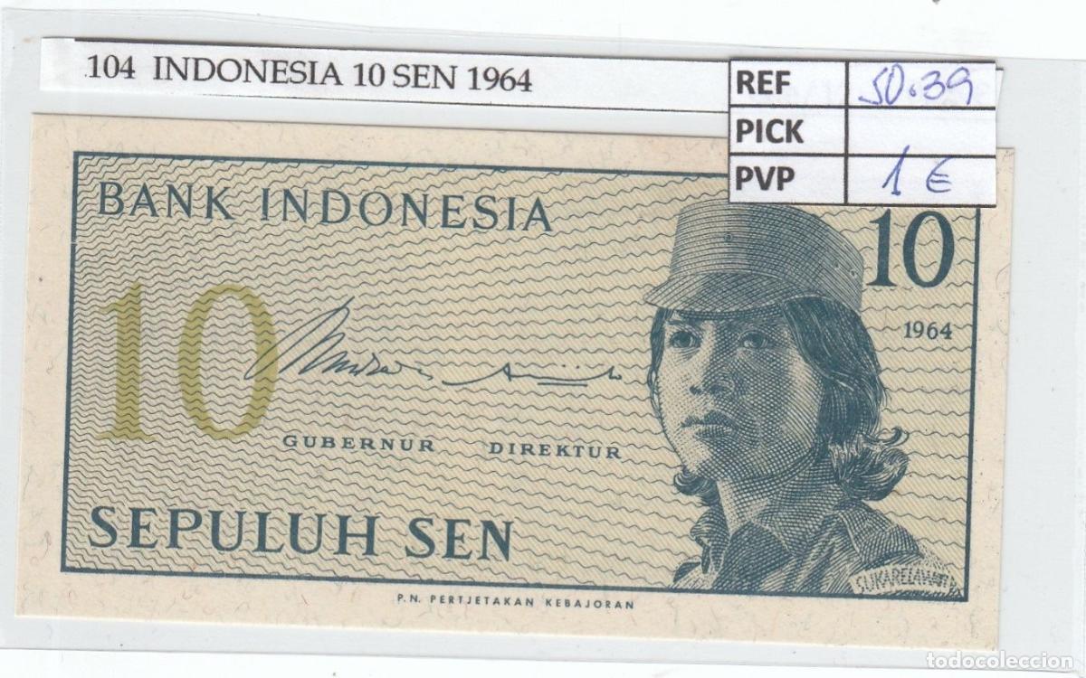 Billets internationaux: CRJ0104 BILLETE INDONESIA 10 SEN 1964 P-92a
