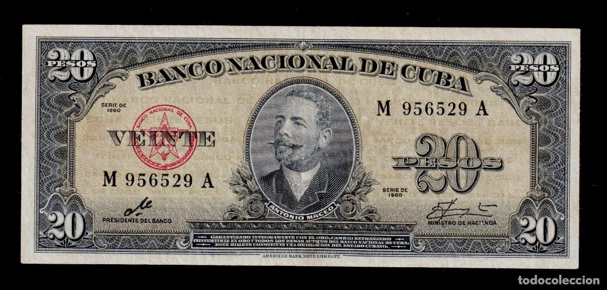 Billets internationaux: CUBA 20 PESOS 1960 XF/EBC- Pick.80c Serie - M956529A ANTONIO MACEO con la Firma de CHE GUEVARA