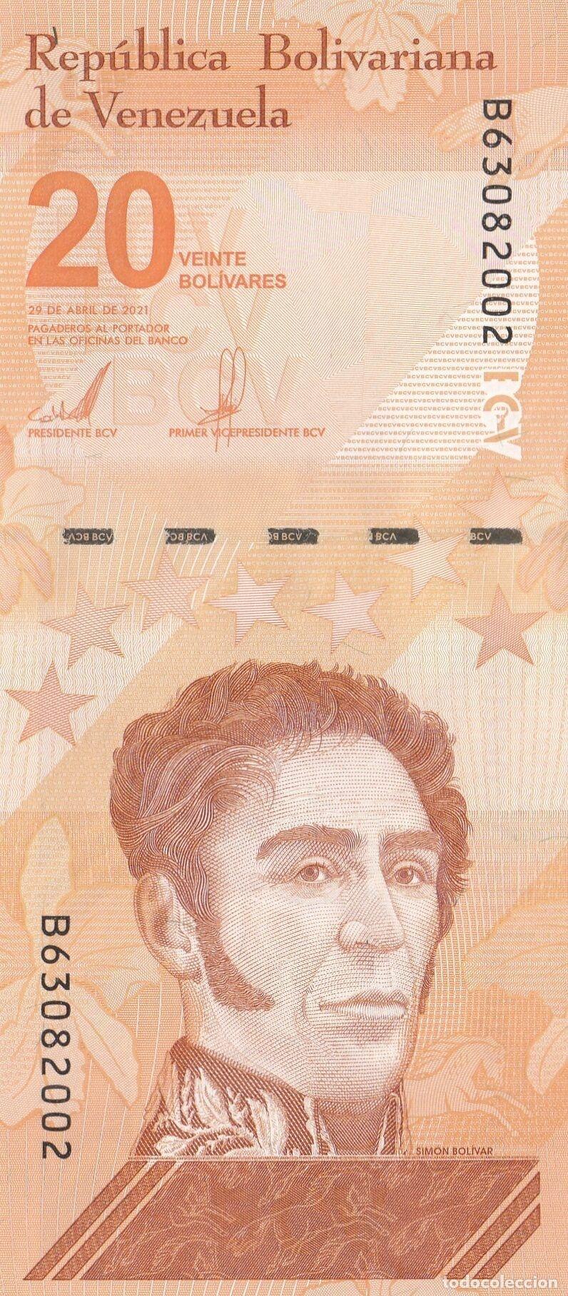 Notas Internacionais: CRBX0393 BILLETE VENEZUELA 20 BOLIVARES 2021 SIN CIRCULAR