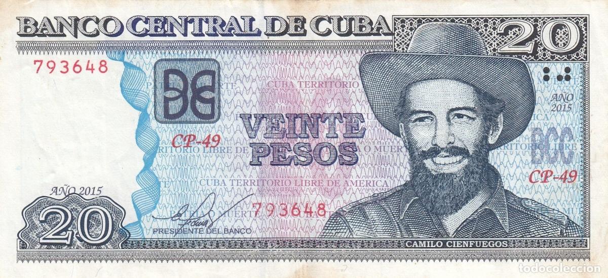 Notas Internacionais: CRBX0397 BILLETE CUBA 20 PESOS 2015 USADO