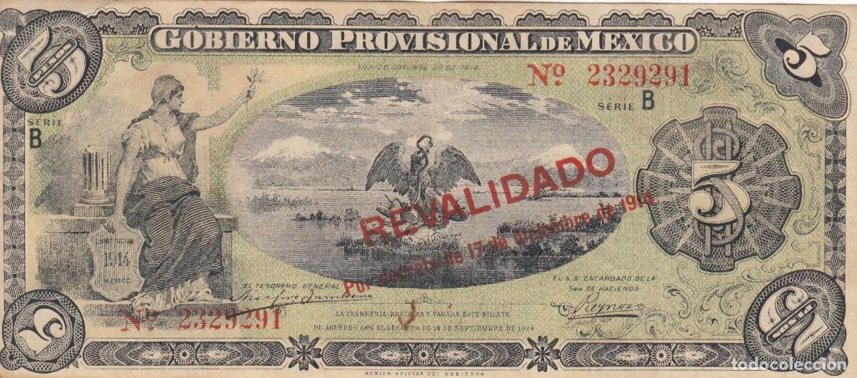 Internationale Banknoten: CRBX0460 BILLETE MEXICO 5 PESOS 1914 MBC