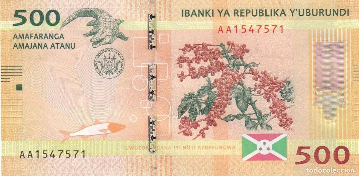 Internationale Banknoten: CRBX0473 BILLETE BURUNDI 500 CENT DE FRANCOS 2015 SIN CIRCULAR HAY 10 UNDS