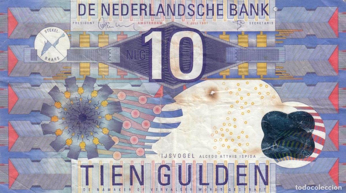 Billets internationaux: CRBX0523 BILLETE PAISES BAJOS 10 GULDEN 1997 USADO
