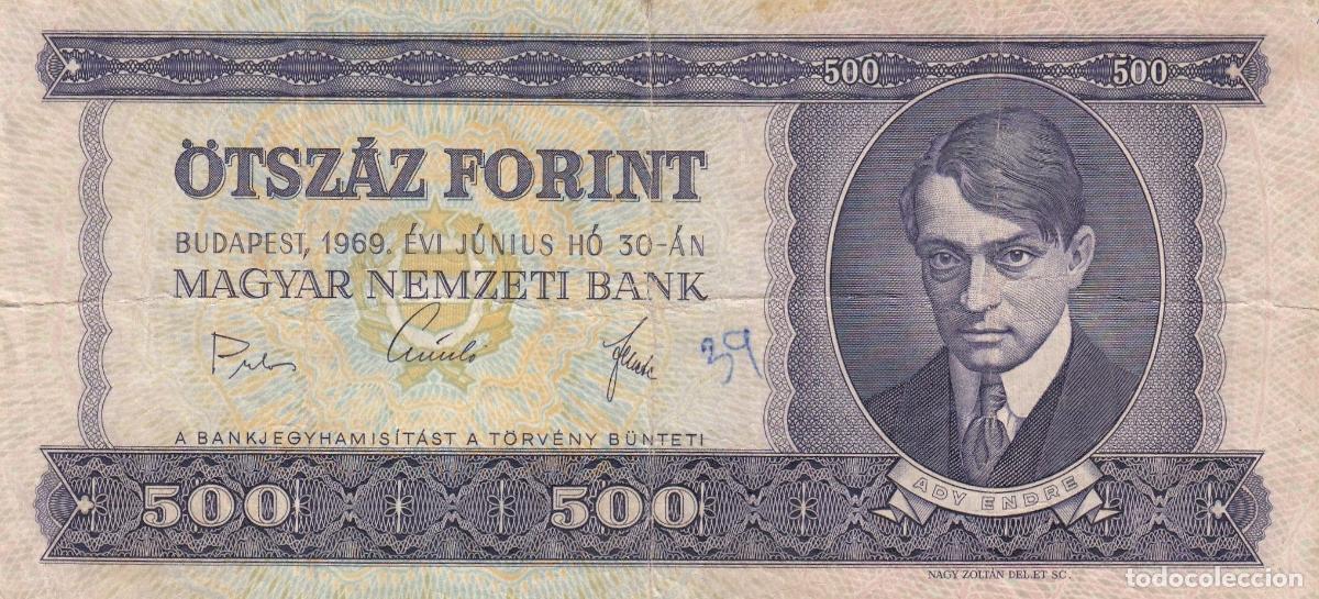 Billets internationaux: CRBX0524 BILLETE HUNGRIA 500 FORINT 1969 MC