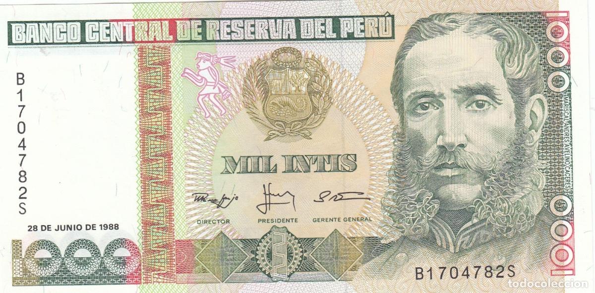 Billets internationaux: CRBX0539 BILLETE PERU 1000 INTIS 1988 SIN CIRCULAR