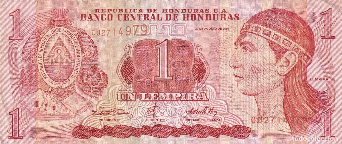 Internationale Banknoten: CRBX0566 BILLETE HONDURAS 1 LEMPIRAS 2001 USADO