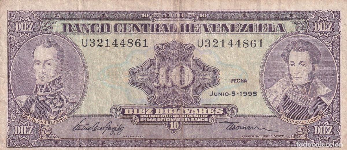 International Banknotes: CRBX0575 BILLETE VENEZUELA 10 BOLIVARES 1995 MC