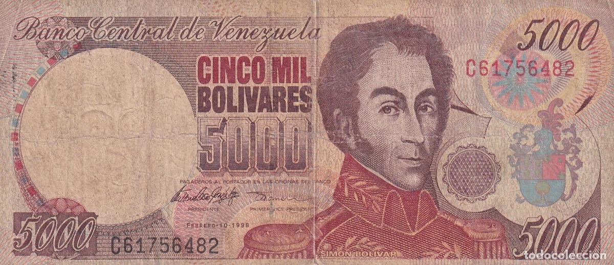 International Banknotes: CRBX0578 BILLETE VENEZUELA 5000 BOLIVARES 1998 USADO