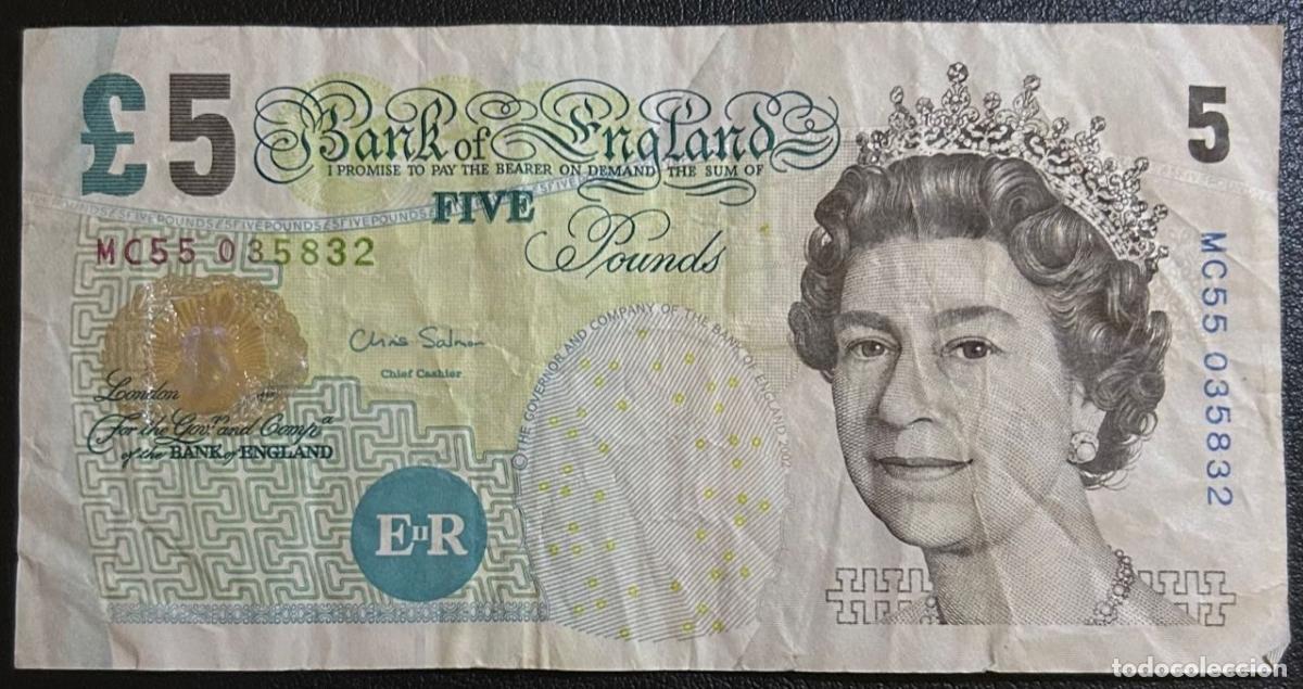 International Banknotes: CRBX0693 BILLETE INGLATERRA 5 LIBRAS USADO