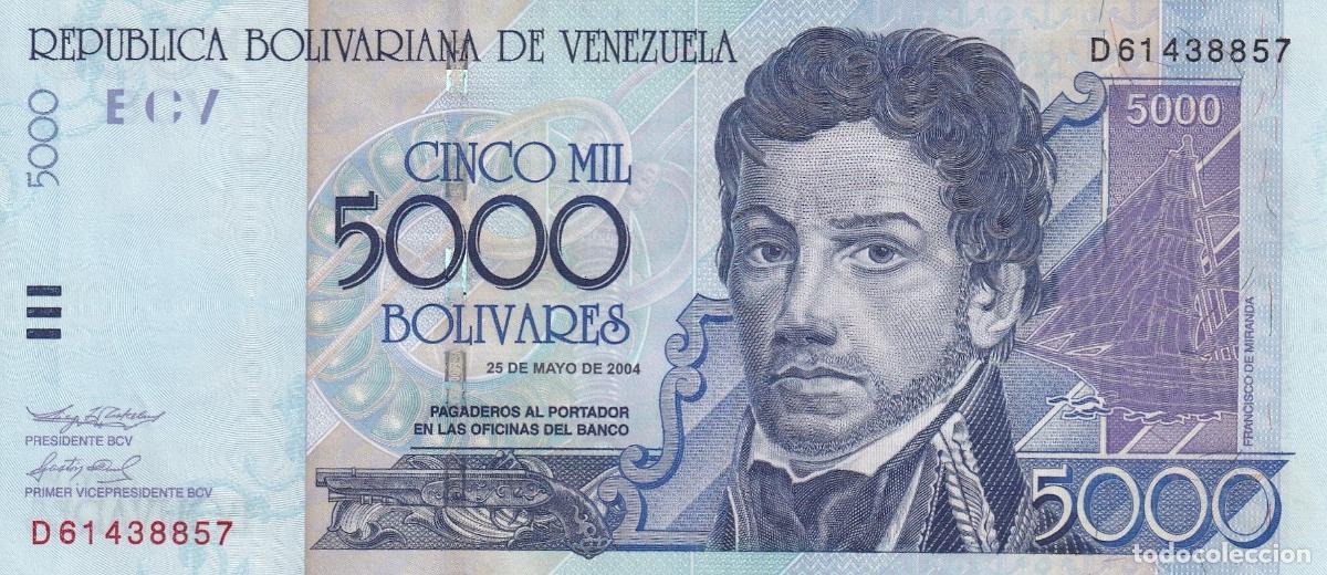Internationale Banknoten: CRBX0804 BILLETE VENEZUELA 5000 BOLIVARES 2004 SIN CIRCULAR