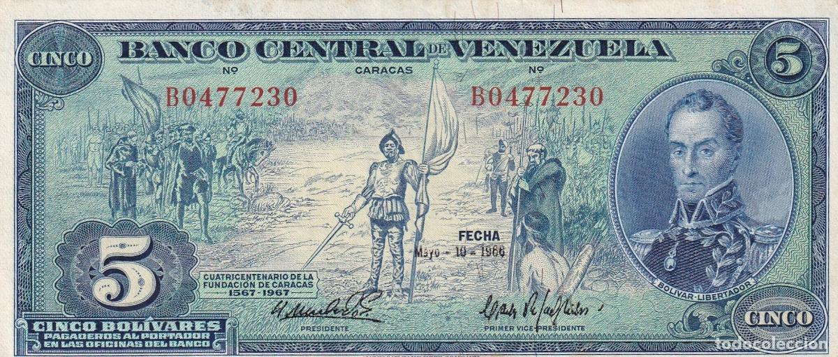 Banconote internazionali: CRBX0838 BILLETE VENEZUELA 5 BOLIVARES 1966 EBC