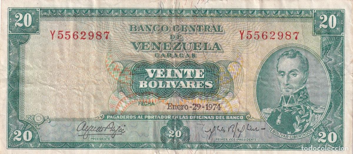 Banconote internazionali: CRBX0852 BILLETE VENEZUELA 20 BOLIVARES 1974 BC+
