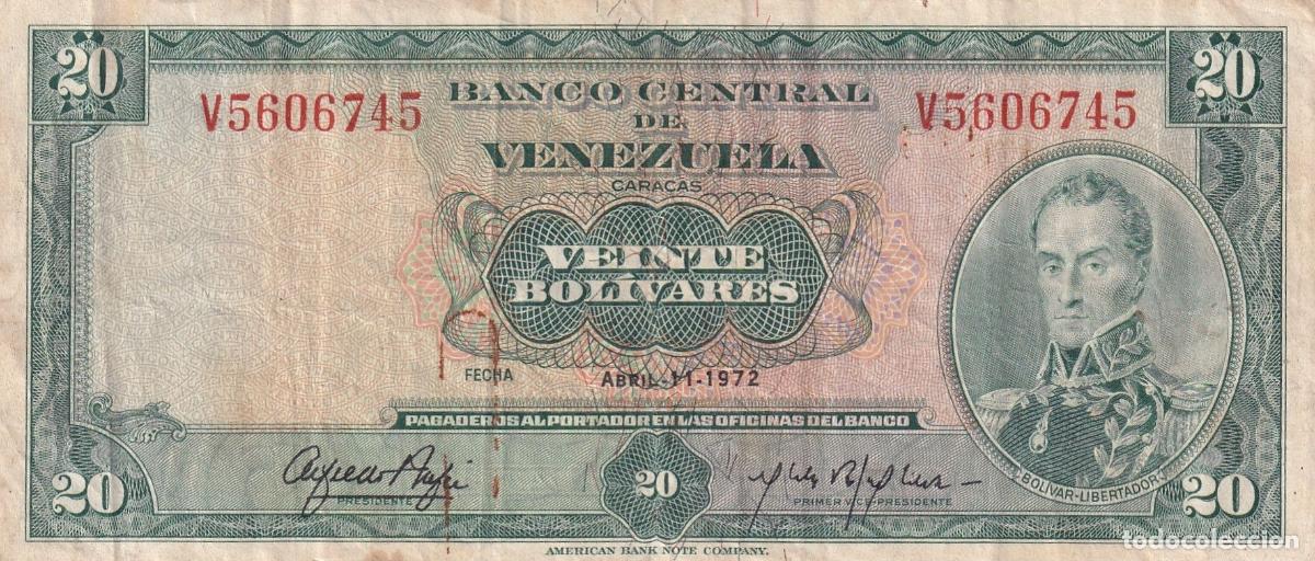 Banconote internazionali: CRBX0853 BILLETE VENEZUELA 20 BOLIVARES 1972 BC