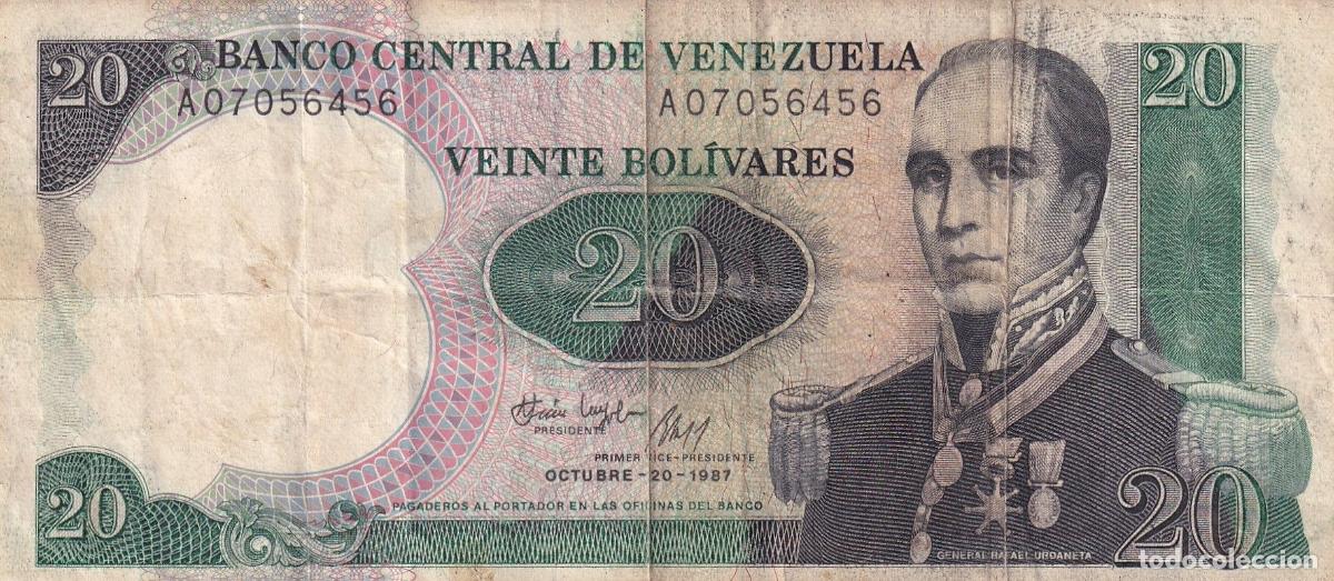 Banconote internazionali: CRBX0864 BILLETE VENEZUELA 20 BOLIVARES 1987 BC