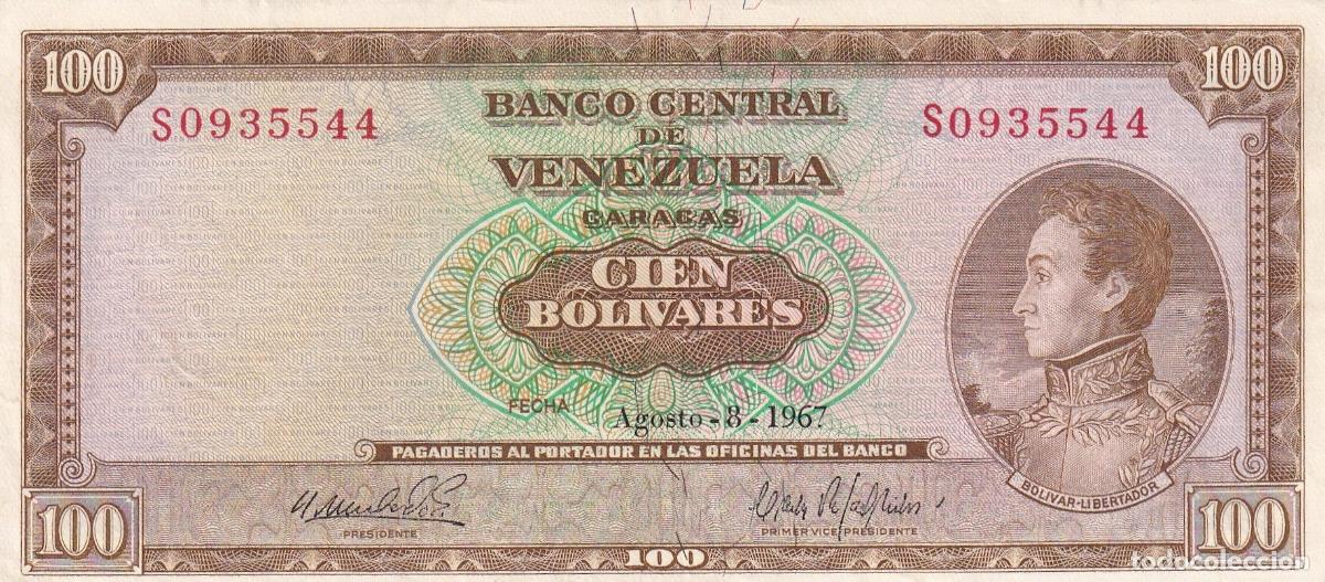 Banconote internazionali: CRBX0867 BILLETE VENEZUELA 100 BOLIVARES 1967 EBC
