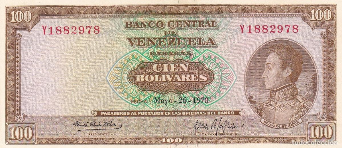Banconote internazionali: CRBX0869 BILLETE VENEZUELA 100 BOLIVARES 1970 EBC