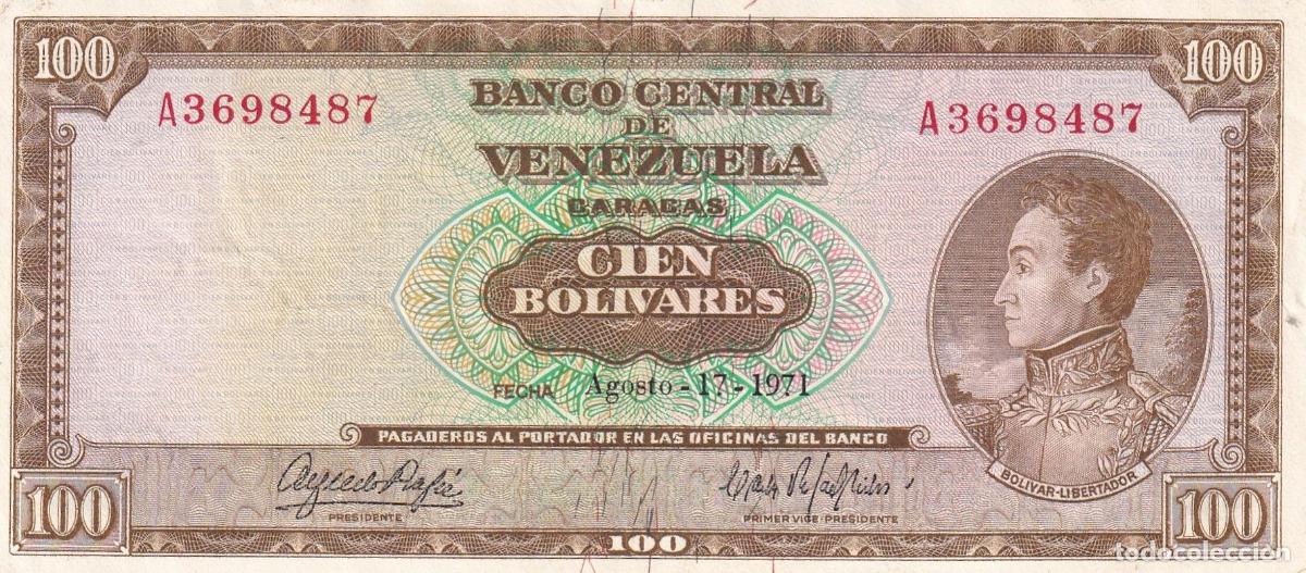 Banconote internazionali: CRBX0871 BILLETE VENEZUELA 100 BOLIVARES 1971 EBC