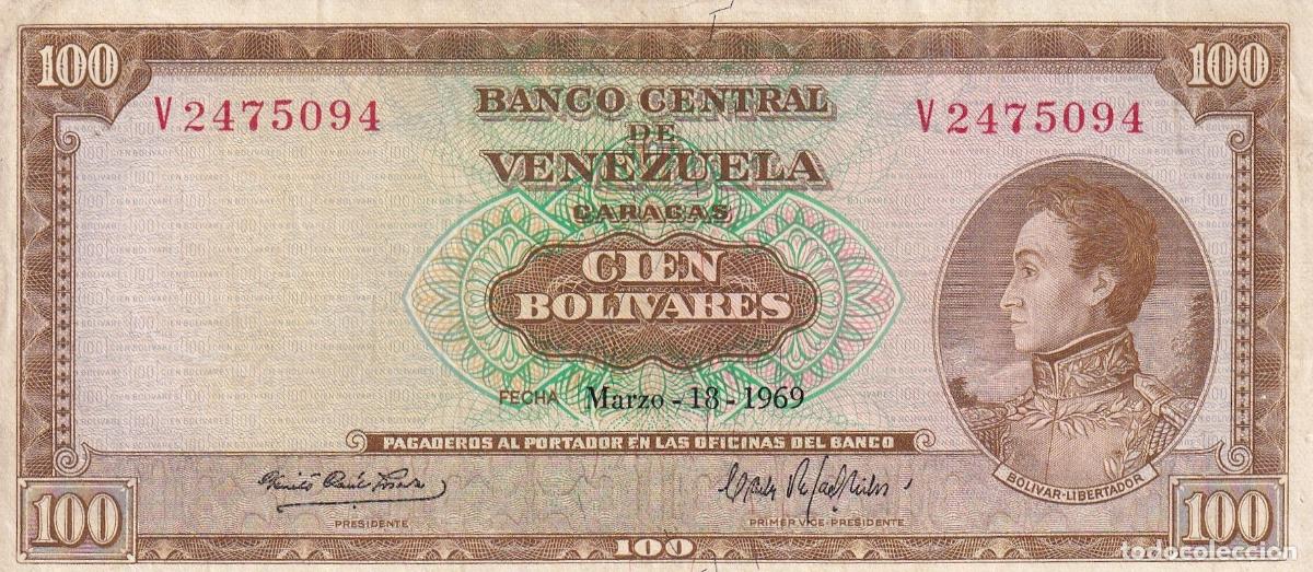 Banconote internazionali: CRBX0876 BILLETE VENEZUELA 100 BOLIVARES 1969 MBC
