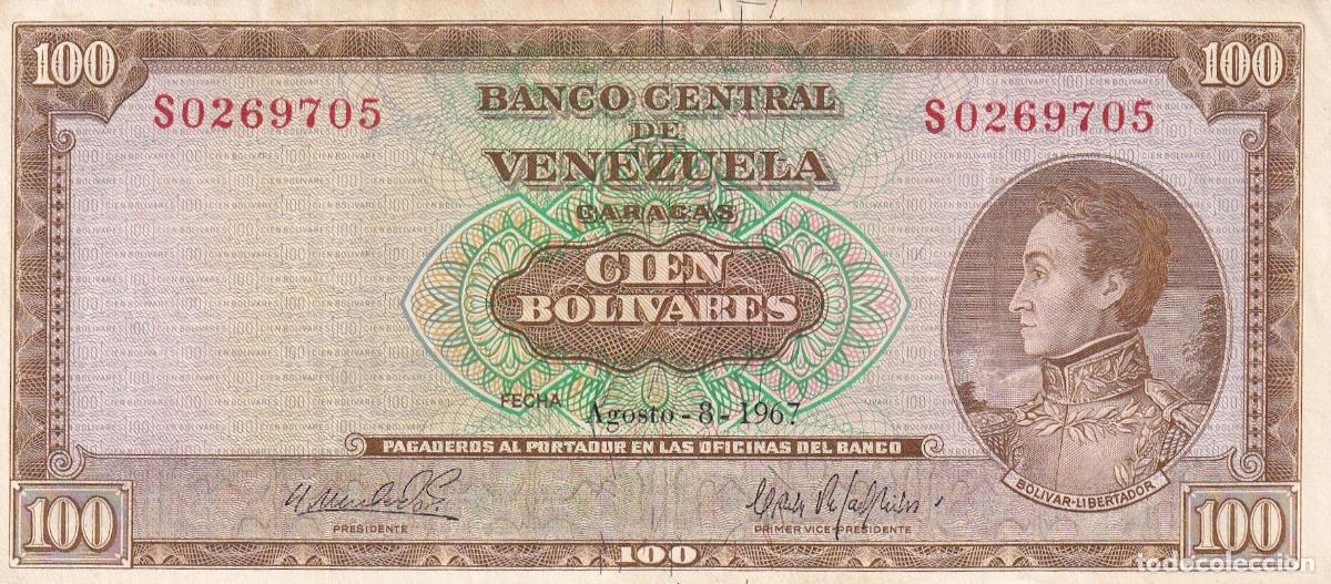 Banconote internazionali: CRBX0877 BILLETE VENEZUELA 100 BOLIVARES 1967 MBC
