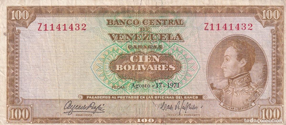 Banconote internazionali: CRBX0880 BILLETE VENEZUELA 100 BOLIVARES 1971 BC+