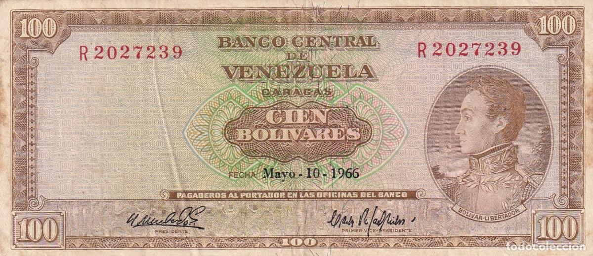 Banconote internazionali: CRBX0881 BILLETE VENEZUELA 100 BOLIVARES 1966 BC