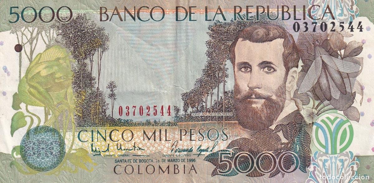 Banconote internazionali: CRBX0950 BILLETE COLOMBIA 5000 PESOS 1998 MBC