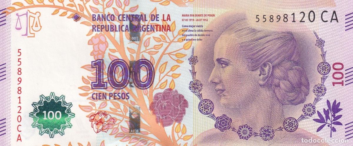 Banconote internazionali: CRBX0963 BILLETE ARGENTINA 100 PESOS 2016 P-358c SIN CIRCULAR