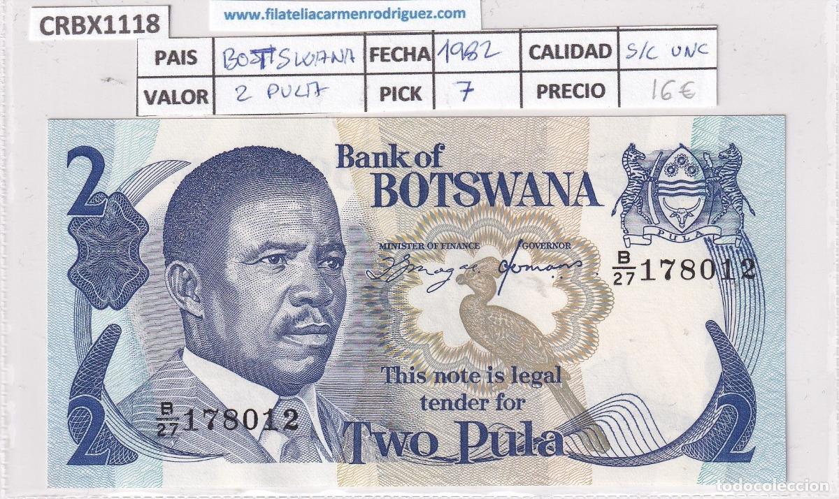 Notas Internacionais: CRBX1118 BILLETE BOTSWANA 2 PULA 1982 SIN CIRCULAR