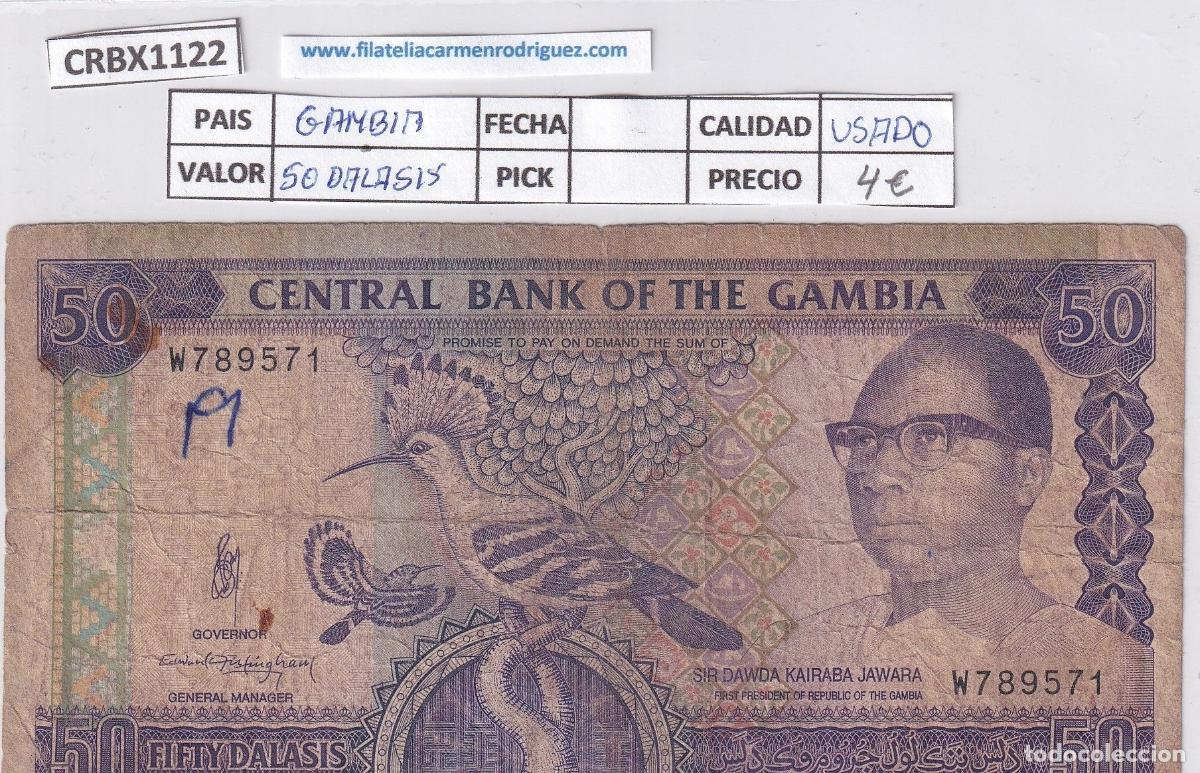 Notas Internacionais: CRBX1122 BILLETE GAMBIA 50 DALASIS USADO
