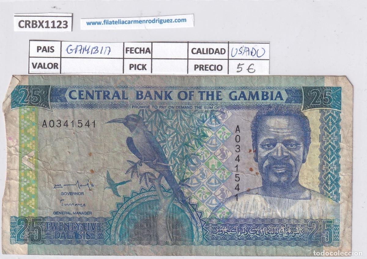 Notas Internacionais: CRBX1123 BILLETE GAMBIA 25 DALASIS USADO