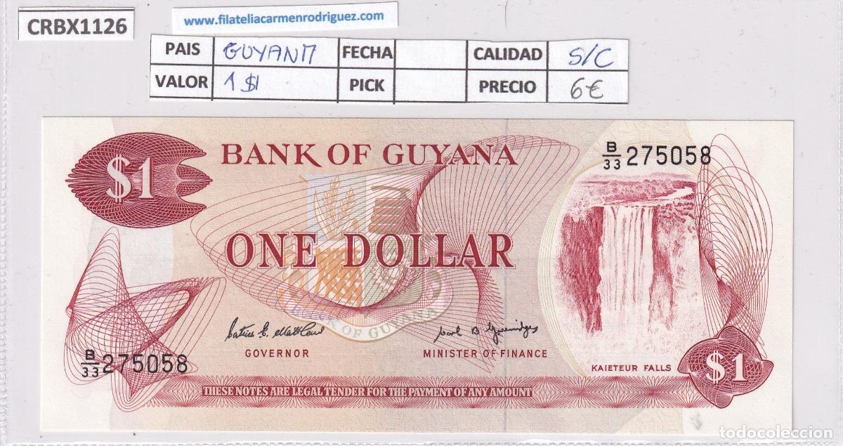 Notas Internacionais: CRBX1126 BILLETE GUYANA 1 D&Oacute;LAR SIN CIRCULAR