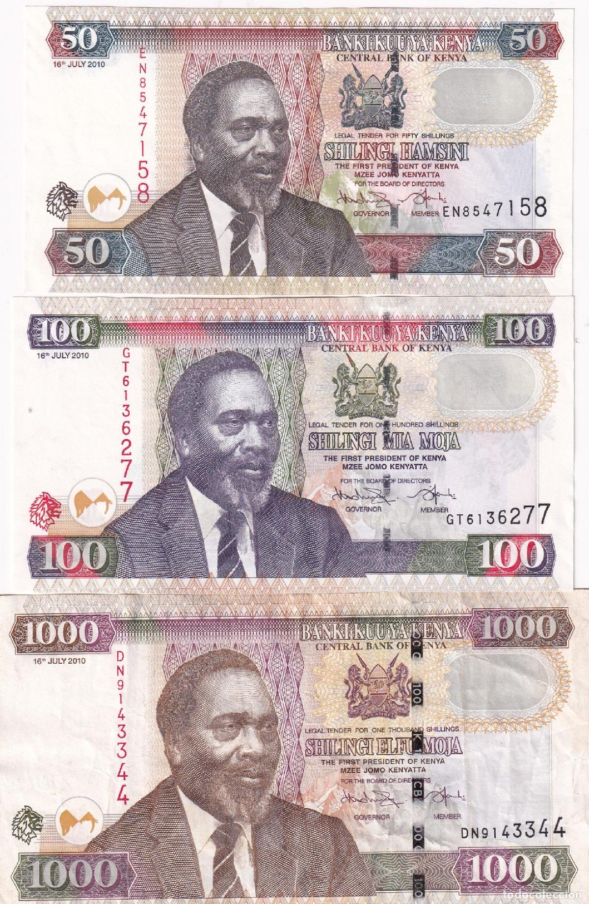 International Banknotes: CRBX1200 LOTE 3 BILLETE KENYA DIFERENTES VER FOTO