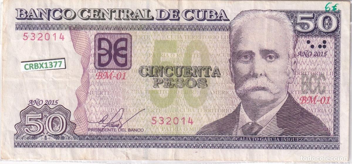 Internationale Banknoten: CRBX1377 BILLETE CUBA 50 PESOS 2015 USADO