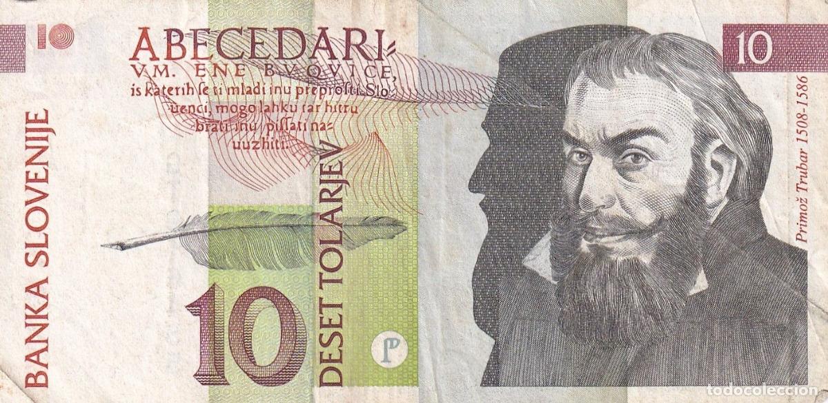 Internationale Banknoten: CRBX1443 BILLETE ESLOVENIA 10 TOLARJEV 1992 USADO