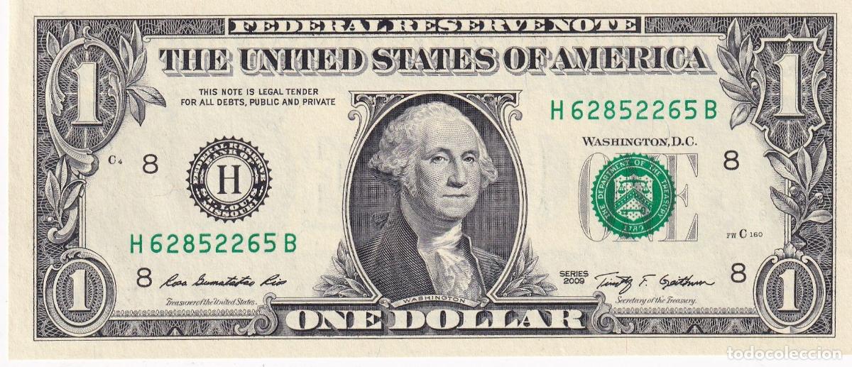 Internationale Banknoten: CRBX1447 BILLETE EEUU 1 D&Oacute;LAR SERIE H 2009 SIN CIRCULAR