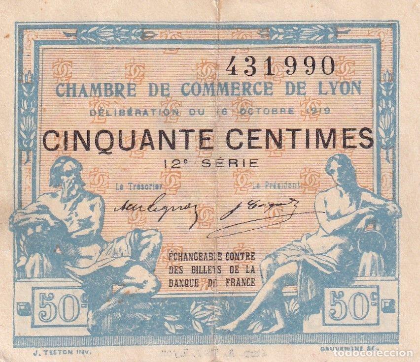 Internationale Banknoten: CRBX1455 BILLETE FRANCIA LYON 50 CENTIMOS BC