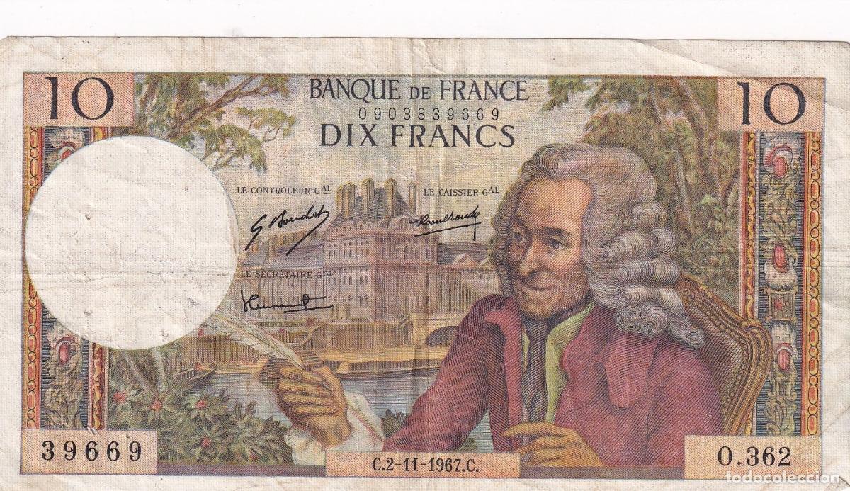 Internationale Banknoten: CRBX1463 BILLETE FRANCIA 10 FRANCOS 1967 BC