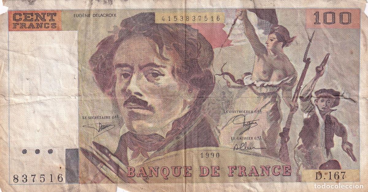 Internationale Banknoten: CRBX1471 BILLETE FRANCIA 100 FRANCOS 1990 USADO CON ROTURAS