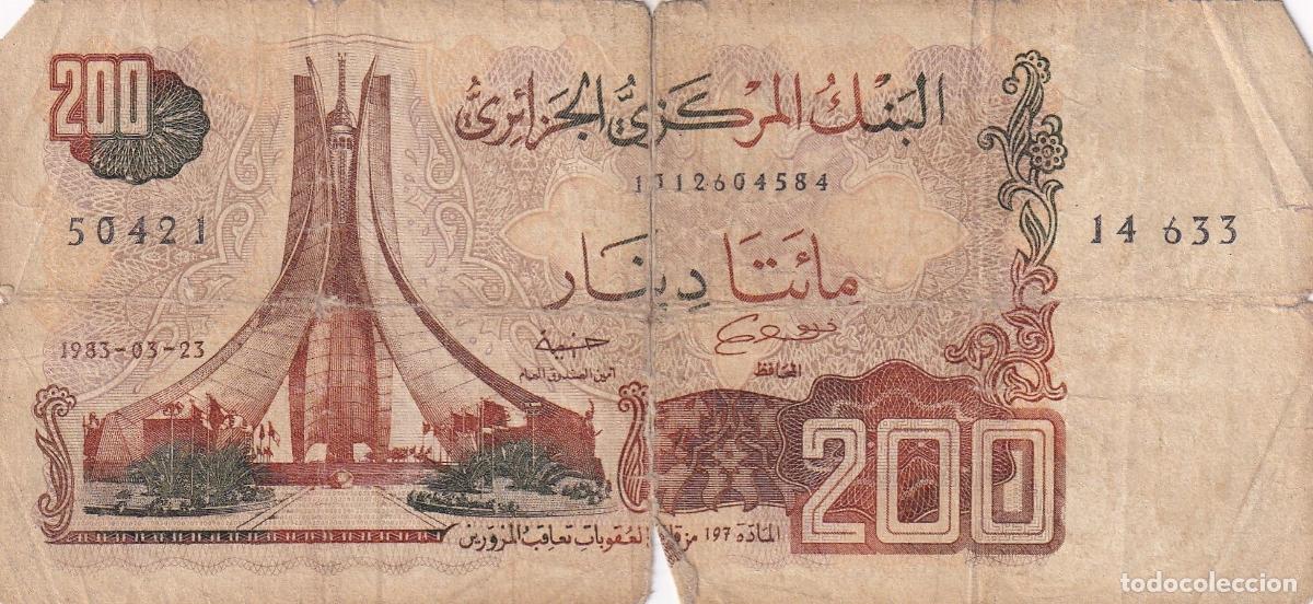 Billetes extranjeros: CRBX1472 BILLETE ARGELIA 200 DINARES 1983 USADO CON ROTURA
