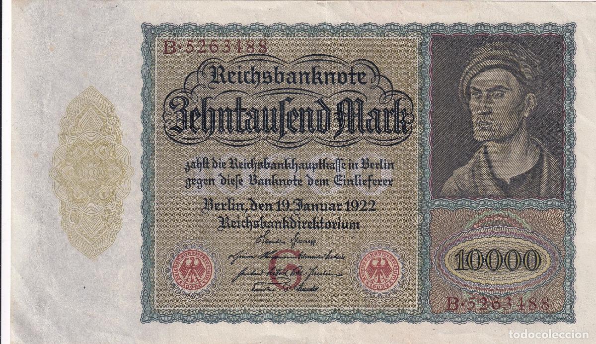 Notas Internacionais: CRBX1537 BILLETE ALEMANIA 10000 MARCOS 1922 MBC