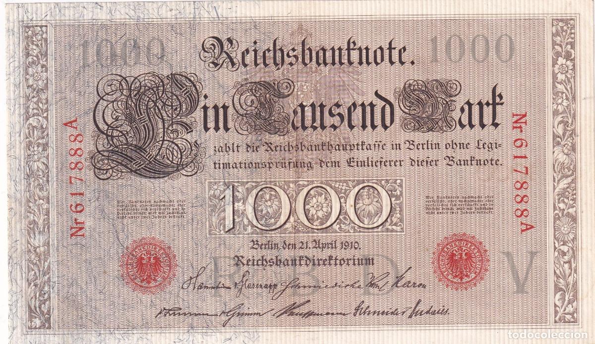 Notas Internacionais: CRBX1539 BILLETE ALEMANIA 1000 MARCOS 1910 MBC