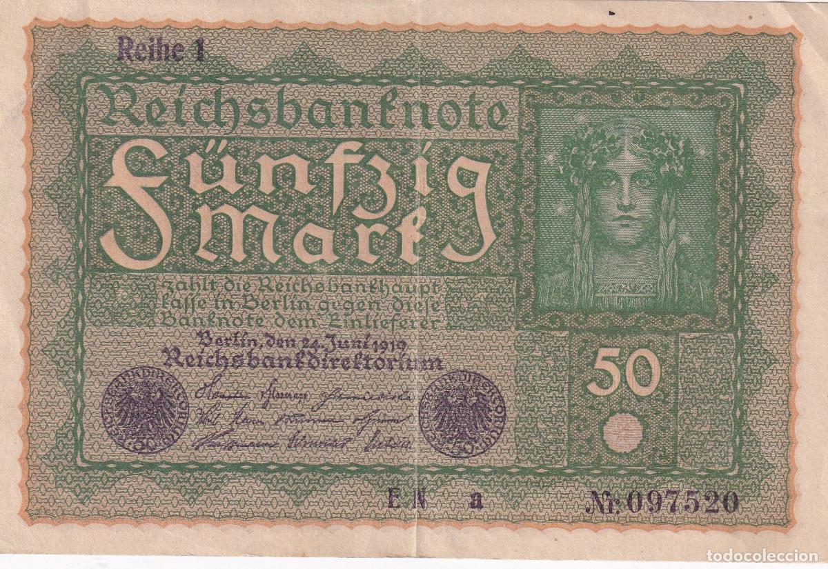 Notas Internacionais: CRBX1540 BILLETE ALEMANIA 50 MARCOS 1919 MBC