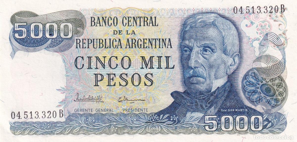 Billetes extranjeros: CRBX1554 BILLETE ARGENTINA 5000 PESOS SIN CIRCULAR